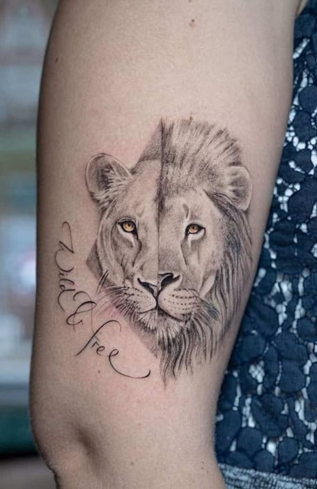 Aggregate more than 70 couple tattoo lion and lioness - thtantai2