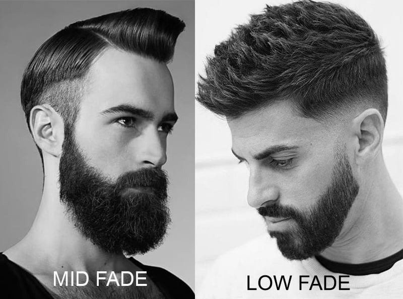 fade haircut white men with beard