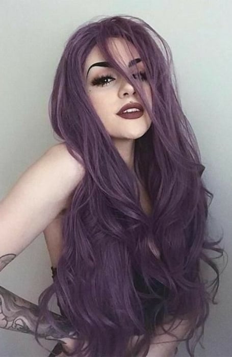 pretty girls with dark purple hair
