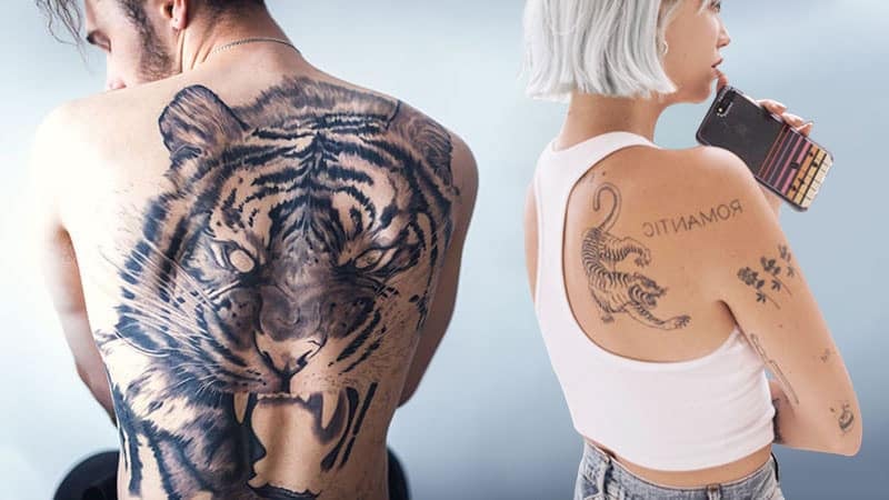 Tiger Sleeve Semi-Permanent Tattoo