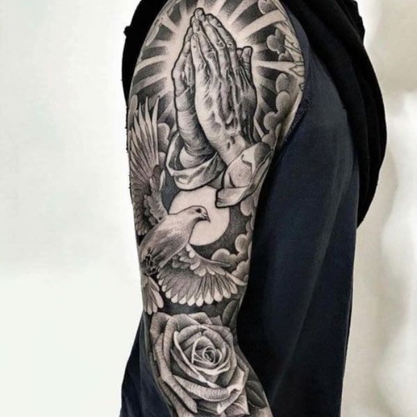 Aldo Moreno art - Christian tattoo sleeve ✝️ Studio S Tattoo | Facebook