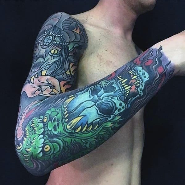 colorful sleeve tattoo designs