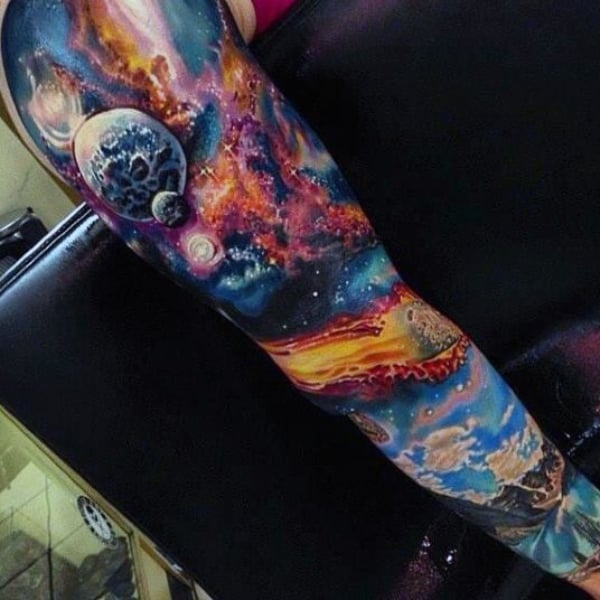 Galaxy half sleeve, by Chris, at hopeless ink in Vancouver wa. : r/tattoos