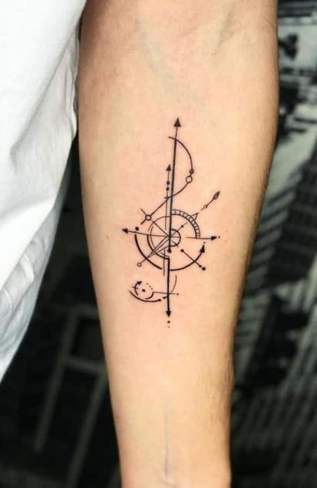 anchor music note tattoo