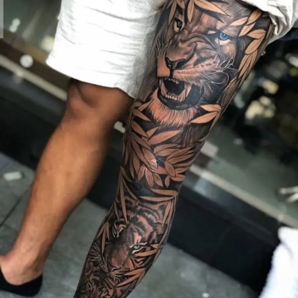 Working on this Greek  Roman Mythology fulllegtattoo PoseidonNeptune  Portrait done  blackandgrey realistic t  Greek tattoos Tattoos Leg  sleeve tattoo