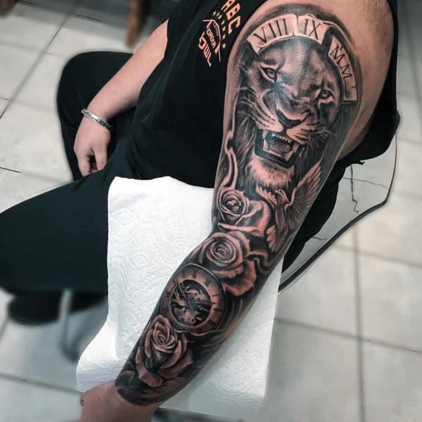 Tattoo uploaded by Aaron Schwartz  Roses Sleeve Left Arm Tribal Sleeve  Right Arm  Tattoodo