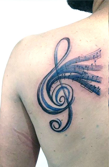star and music note tattoo designs
