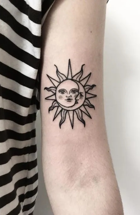 The Symbolic Meaning of Sun and Moon Tattoos  On Your Journey
