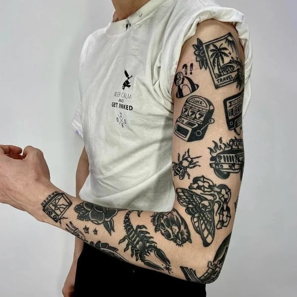 old school tattoo sleeve