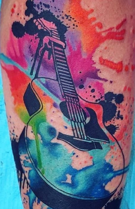 Top more than 58 guitar with roses tattoo super hot  thtantai2