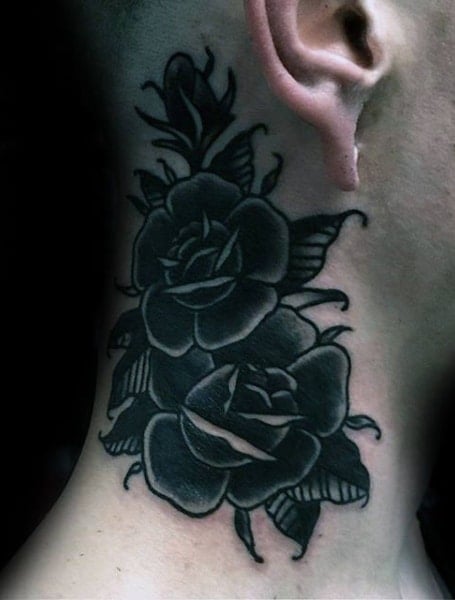 Black traditional rose tattoo on the hand  Tattoogridnet