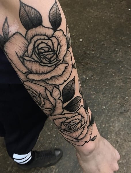 96 Gorgeous Black Rose Tattoos Ideas for Men and Women 