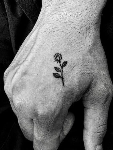 Rose Hand Tattoo Idea