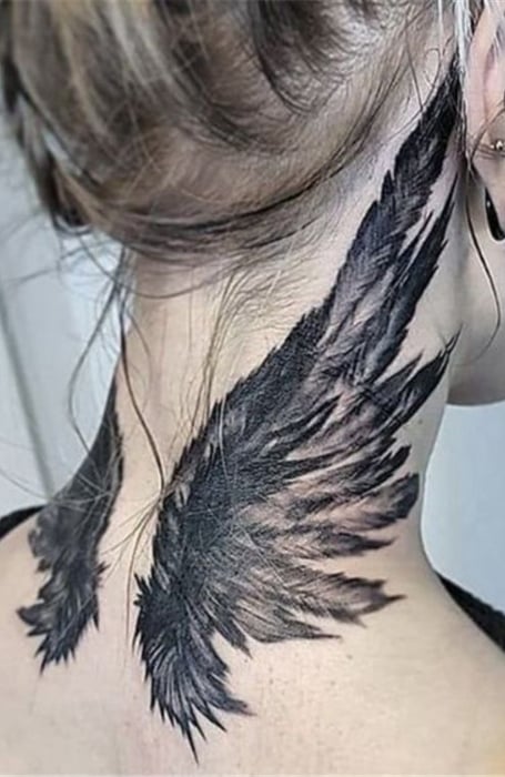 Wings Neck Tattoos  Photos of Works By Pro Tattoo Artists at theYoucom
