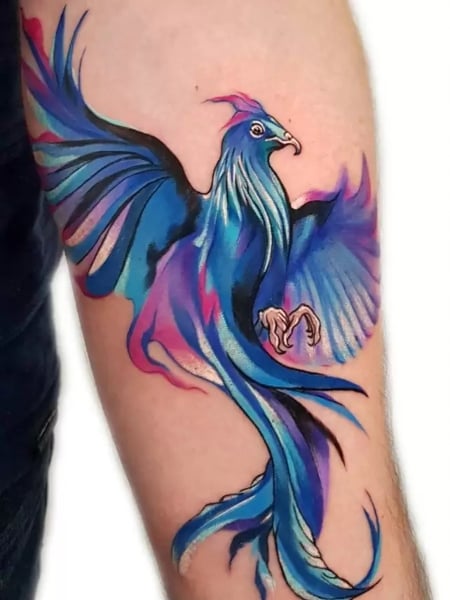 Entry 30 by Shtofff for A tattoo design for my forearm to incorporate the  scars not cover them Possibly something like a phoenix rising I would  like it to be delicate and