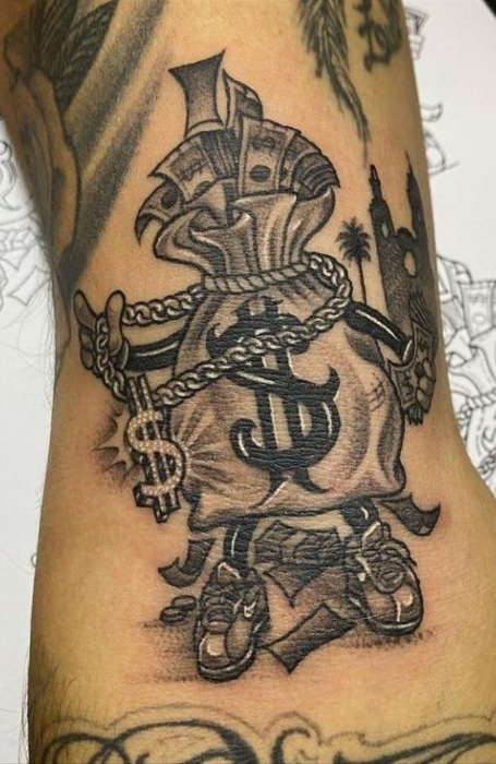 Gangster Teddy Bear Holding Money Bag SVG Design Cash Hood Street Thug Mean  Teeth Ripped Hip Hop Rap Carto  Teddy bear tattoos Sketch tattoo design  Bear tattoos