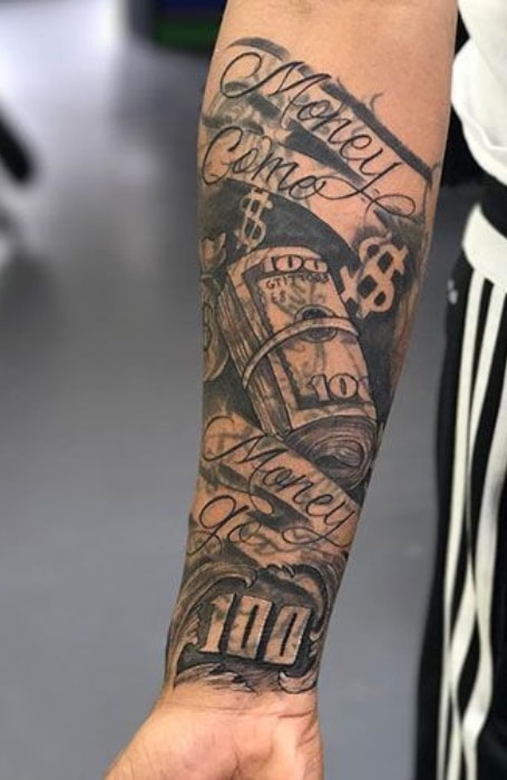 money tattoo sleeve