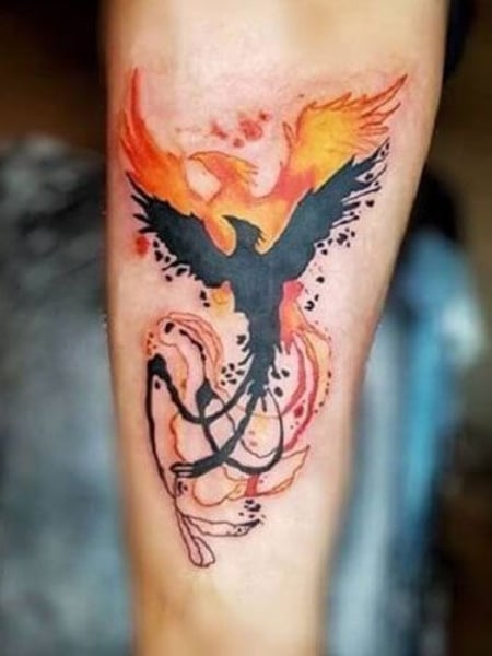 An underboob phoenix tattoo  rDrawMyTattoo