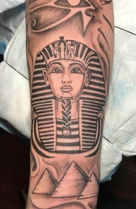 4 Sheets Semi Permanent Tattoo Egyptian Death Tattoo Sleeve Men Arm Makeup  Hand Shoulder Body Tattoo Fakes for Men  Amazoncommx Belleza