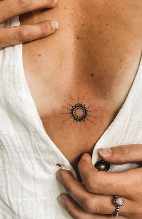 sunflower tattoo on sternumTikTok Search