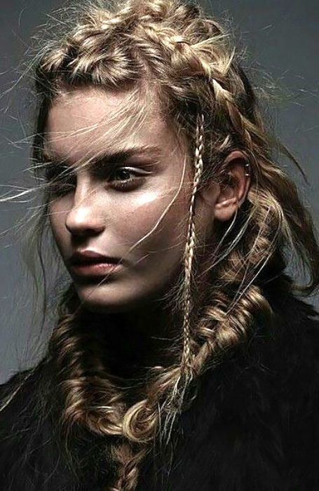 woman with viking braided hair